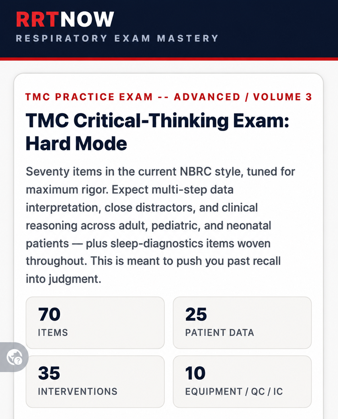 Vol. 4 | NBRC TMC Practice Exam | Live Interactive Exam | RRTNOW