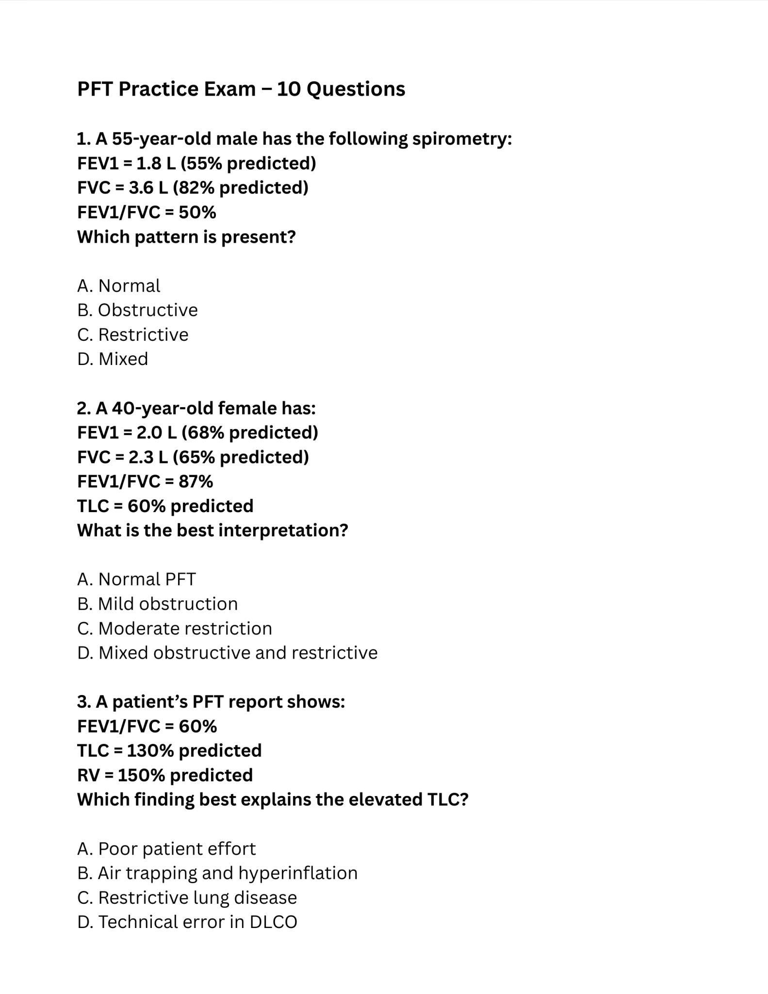 PFT Study Guide for Respiratory Therapy Students | NBRC TMC Prep - RRTNOW