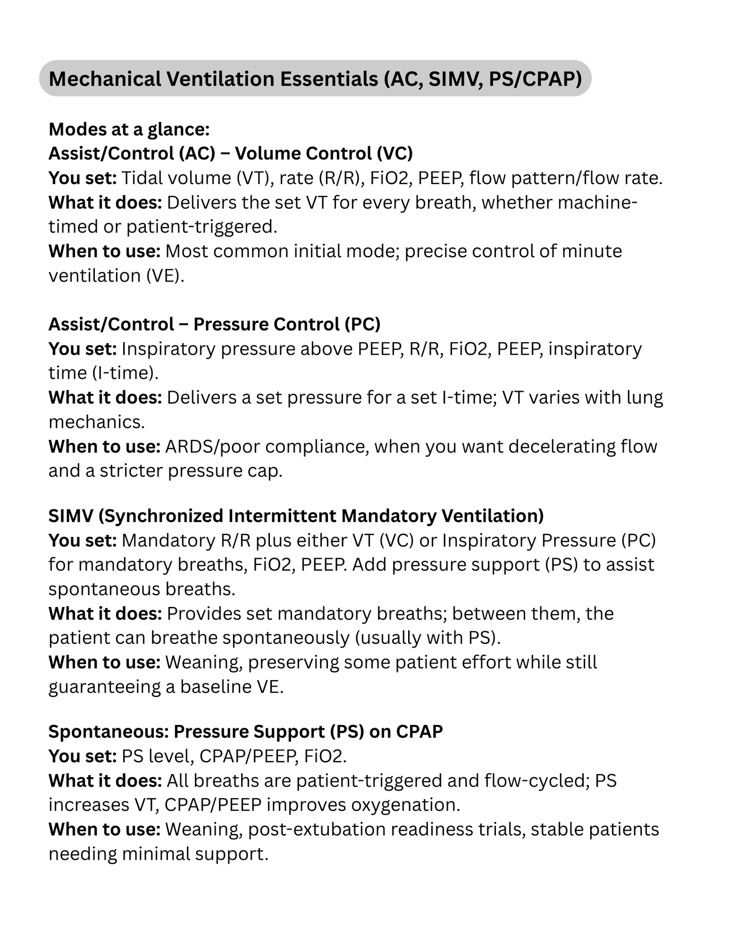 Mechanical Ventilation Study Guide for RT Students | ABG Interpretation, Vent Changes & Troubleshooting - RRTNOW