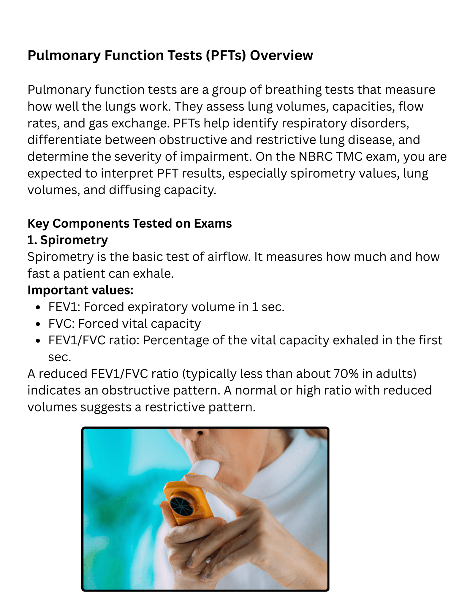 PFT Study Guide for Respiratory Therapy Students | NBRC TMC Prep - RRTNOW