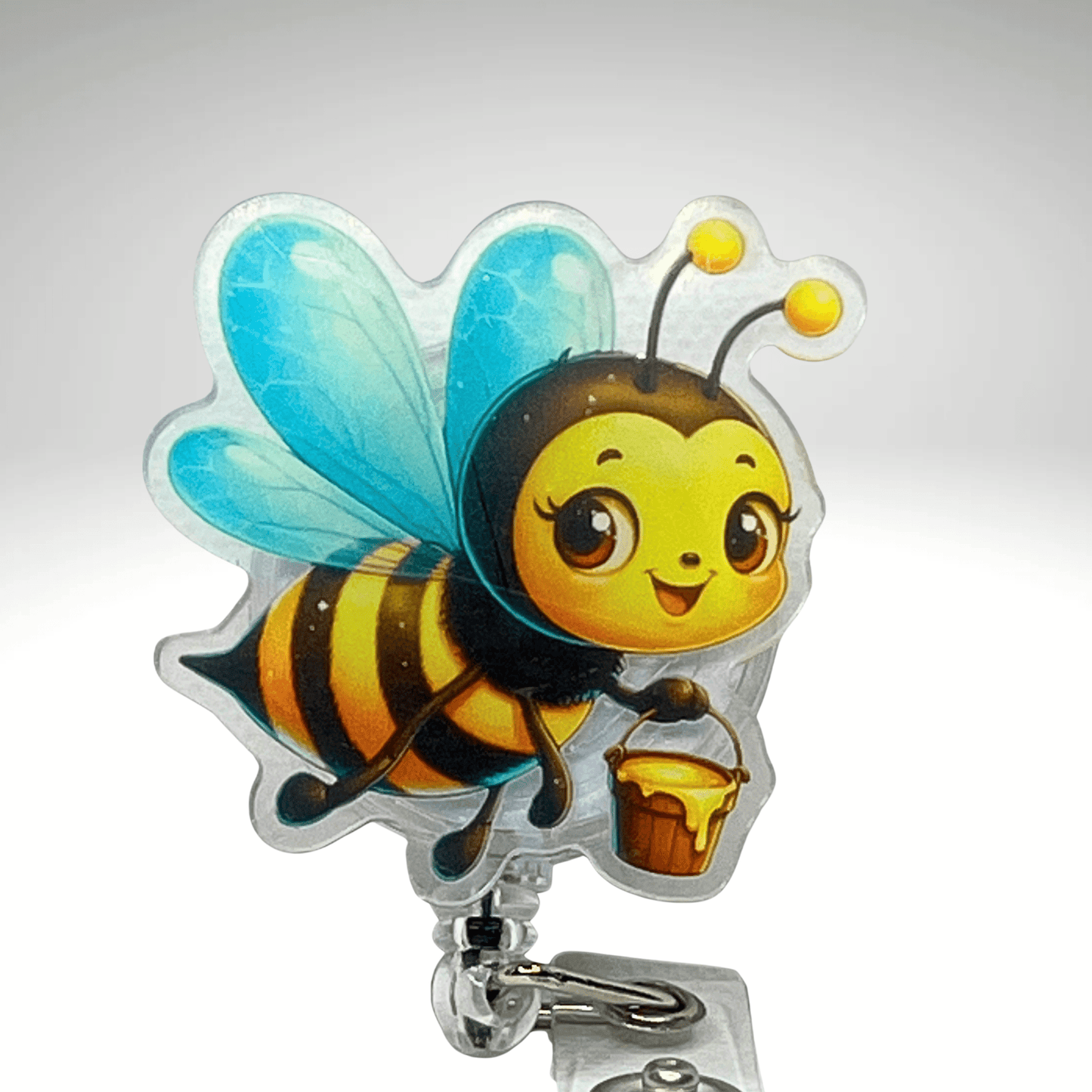 Badge Reel + Free Pen | Bumble Bee Design | Badge Buddy - RRTNOW