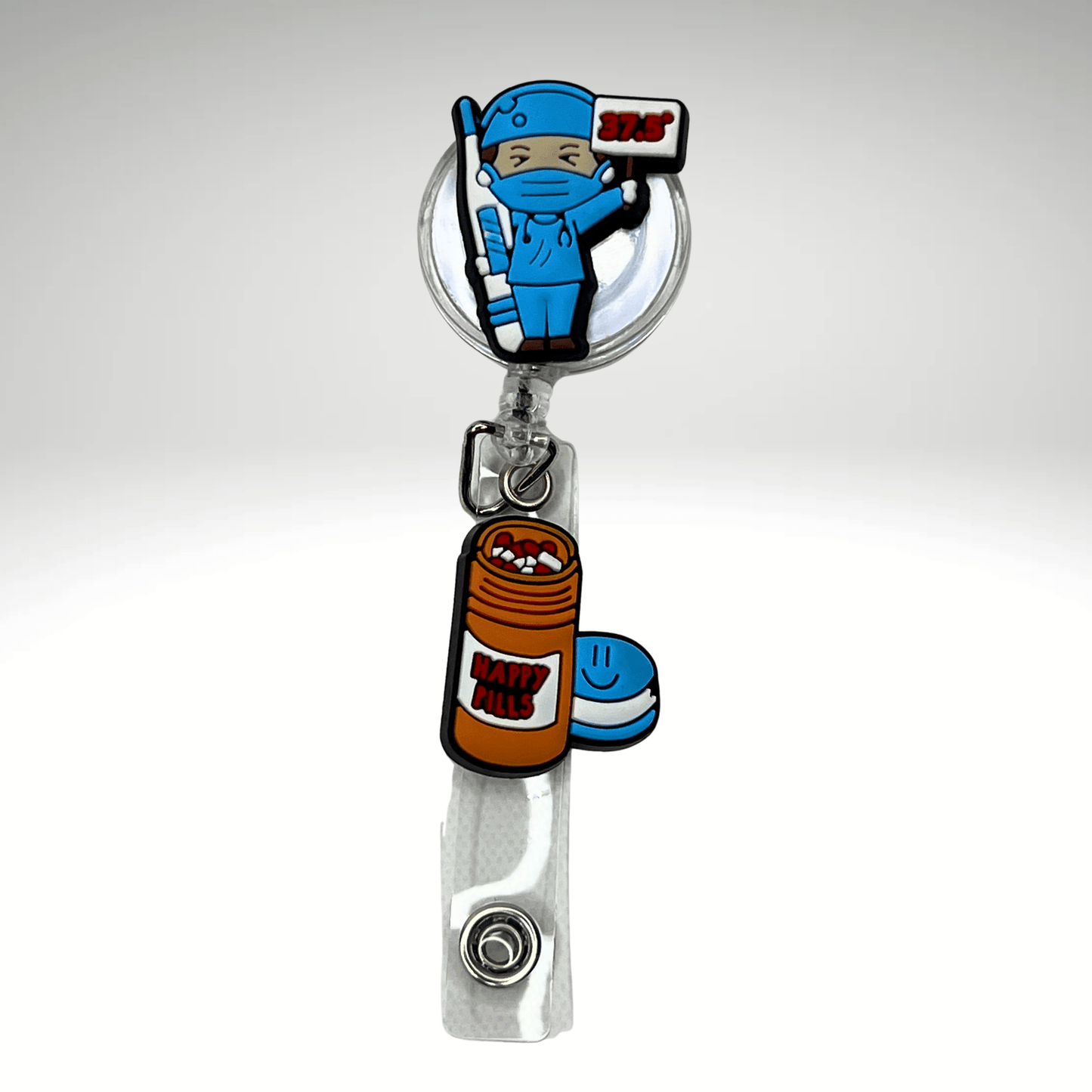 Badge Reel + Free Pen | Anime Male | Pill Bottle Design | Badge Buddy - RRTNOW