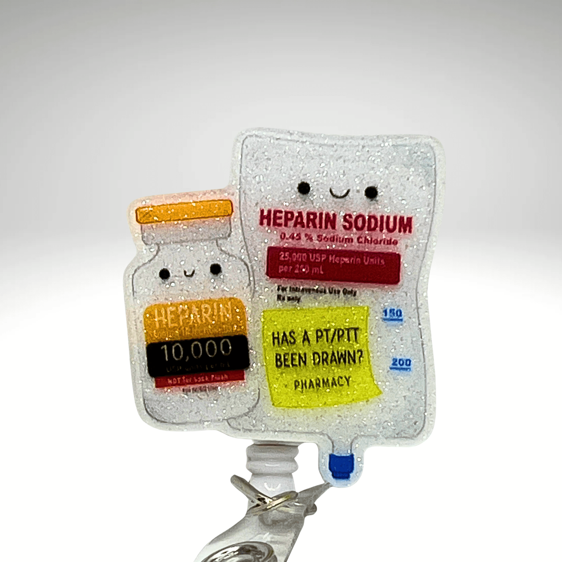 Badge Reel + Free Pen | Heparin Bag Design | Badge Buddy - RRTNOW