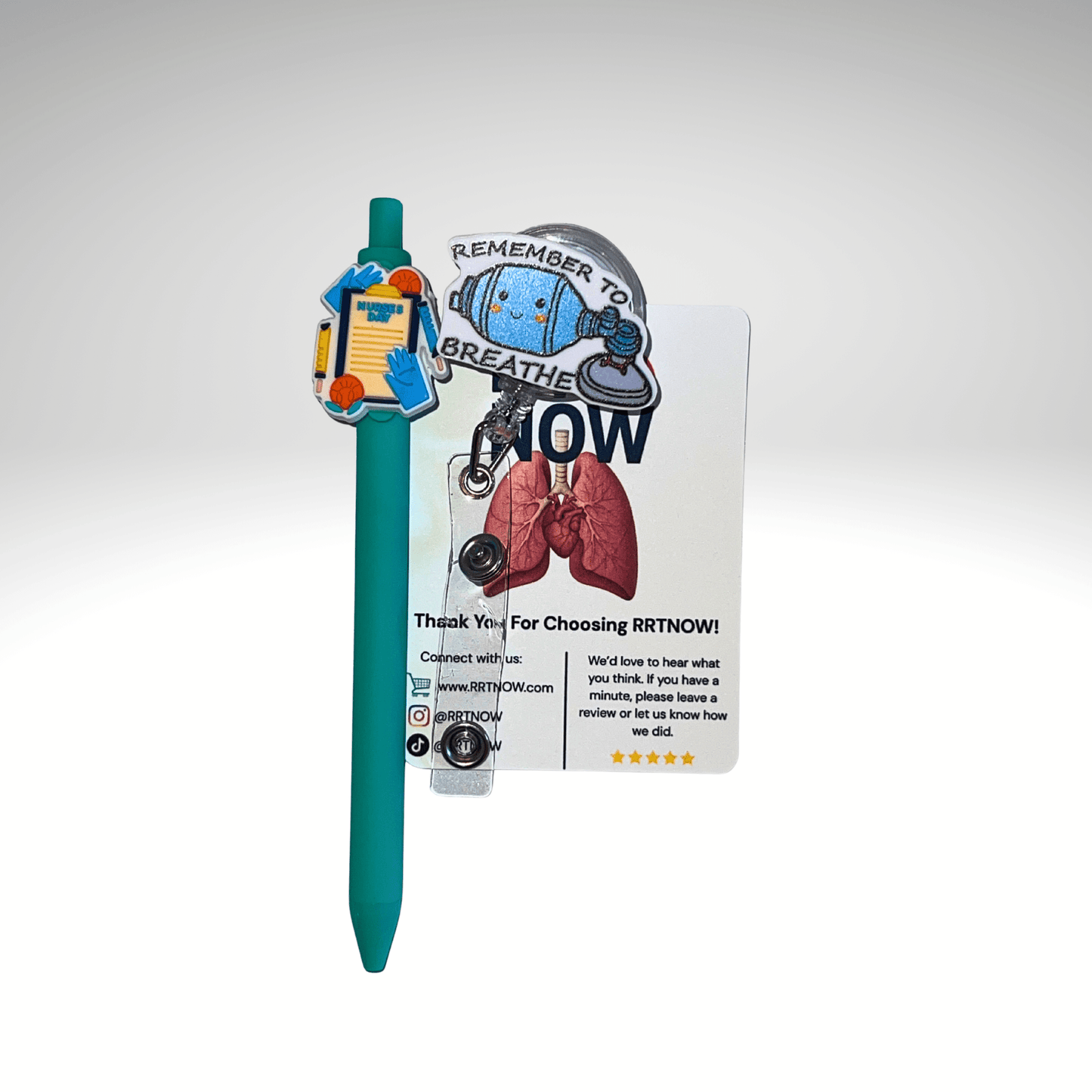Badge Reel + Free Pen | Pill Bottle Happy Pills Design | Badge Buddy - RRTNOW