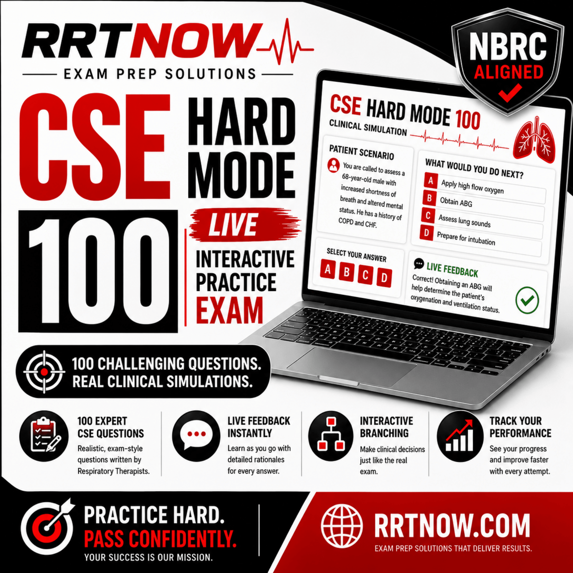 RRTNOW CSE Hard Mode | Full Exam 22 Branching NBRC Clinical Sims - RRTNOW