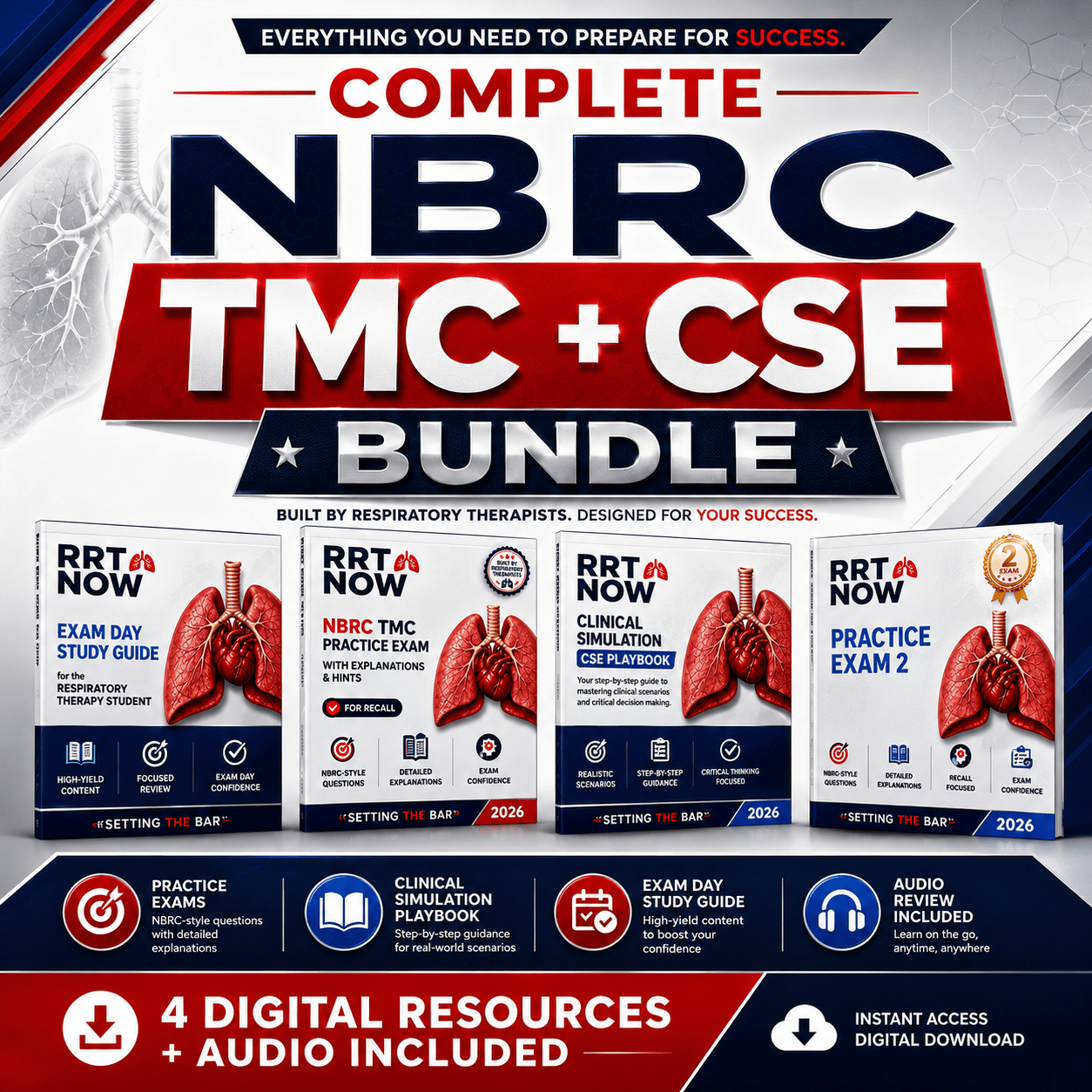 Complete NBRC TMC + CSE Exam Prep Bundle + AUDIO - RRTNOW