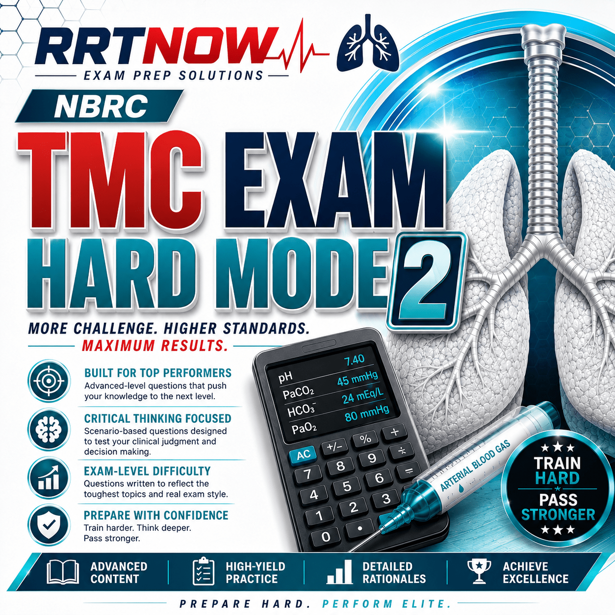 NBRC TMC Hard Mode 2 | 70 Questions | Live Practice Exam | RRTNOW - RRTNOW