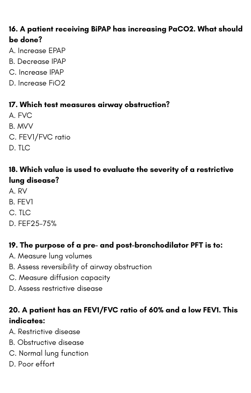 80 - Question NBRC TMC Practice Exam + Free Review Guide | Respiratory Therapy Prep - RRTNOW